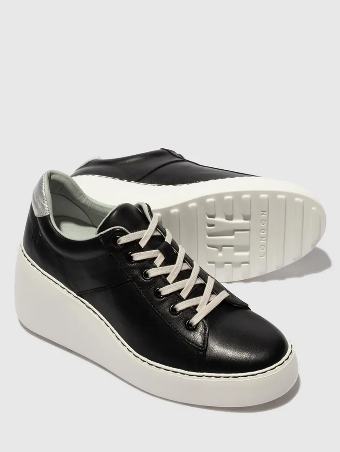 Laceup Trainers DELF580FLY BLACKSILVER Women Fly London Trainers