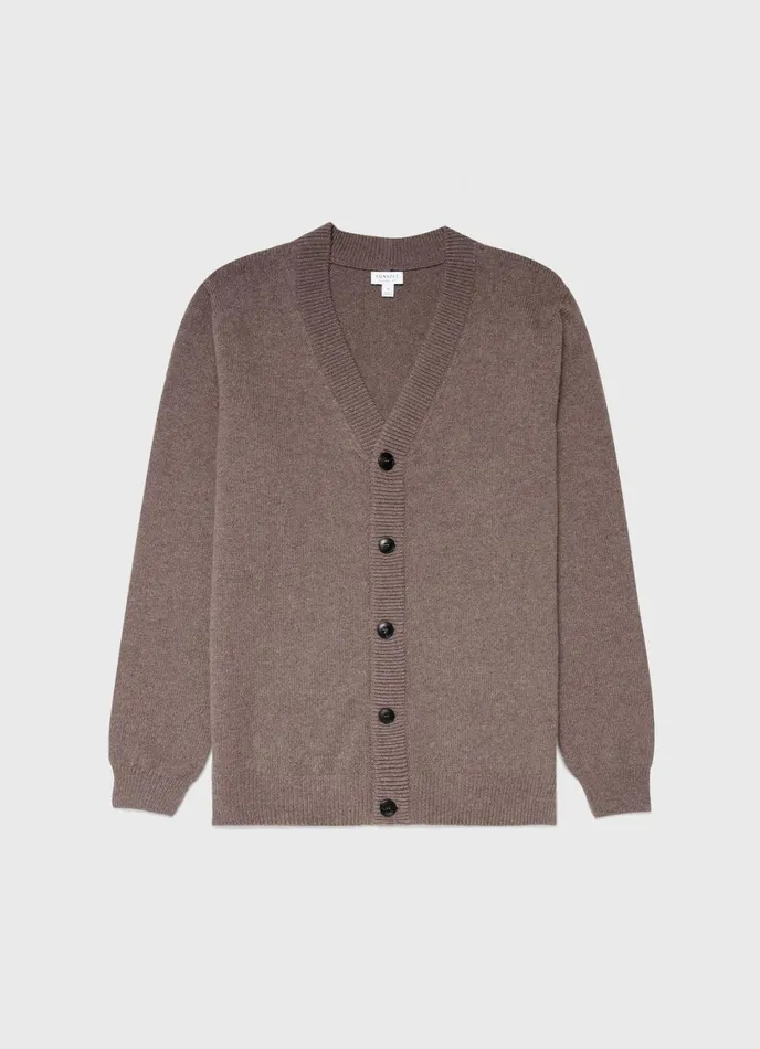 Lambswool Cardigan Cedar Men SUNSPEL Knitwear