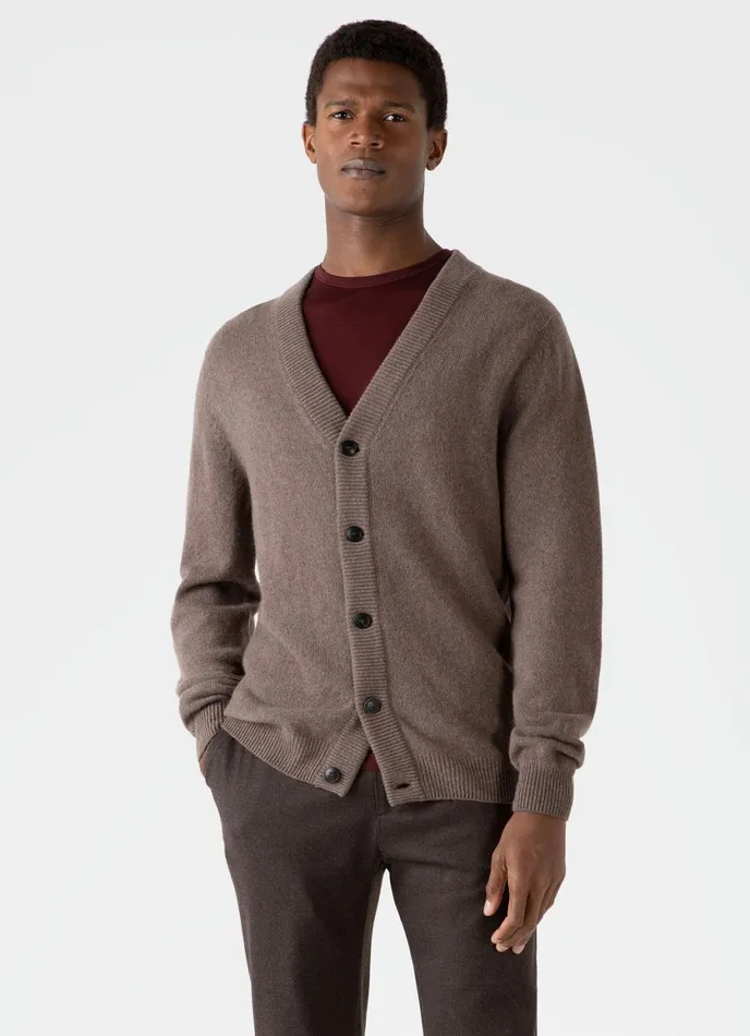 Lambswool Cardigan Cedar Men SUNSPEL Knitwear