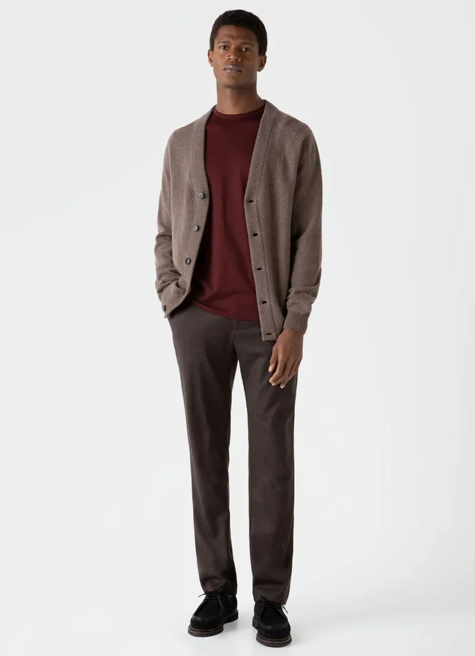 Lambswool Cardigan Cedar Men SUNSPEL Knitwear