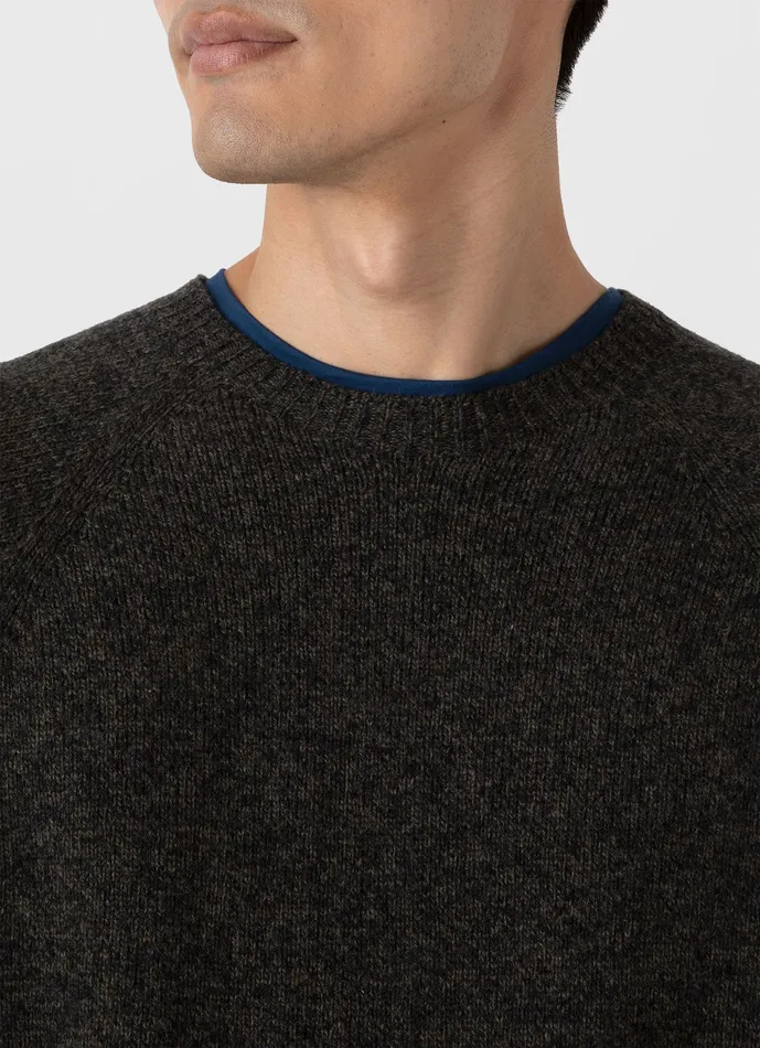Lambswool Crew Neck Jumper Khaki Twist Knitwear ussunspel Men Lambswool Crew Neck Jumper Khaki Twist Knitwear ussunspel Men