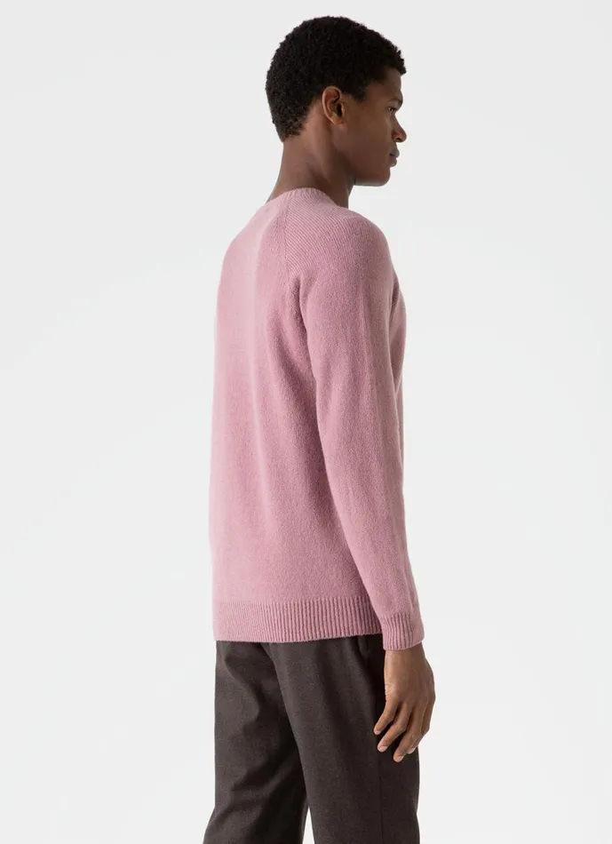 Lambswool Crew Neck Jumper Vintage Pink Men SUNSPEL Knitwear