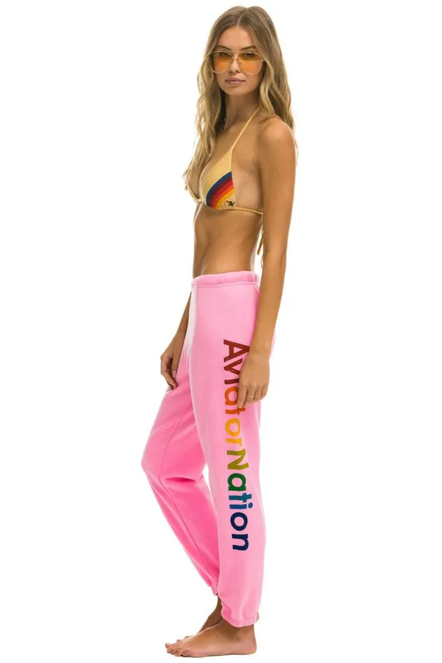 Las Vegas Sweatpant 8211 Neon Pink Women Aviator Nation Sweatpants