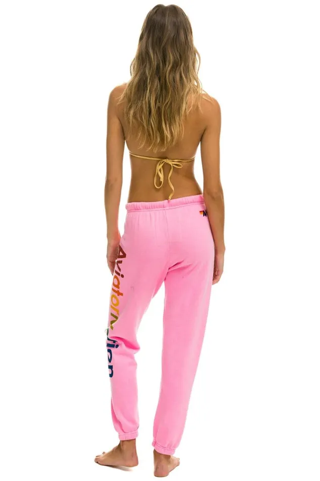 Las Vegas Sweatpant 8211 Neon Pink Women Aviator Nation Sweatpants
