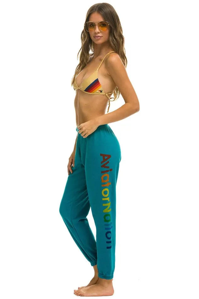 Las Vegas Sweatpants 8211 Teal Women Aviator Nation Sweatpants