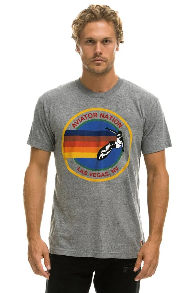 Las Vegas Tee 8211 Heather Grey WomenMen Aviator Nation Tees