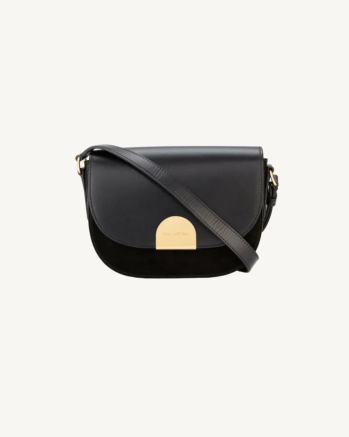 LE ELLIE SADDLE BAG Black And Gold Women Nili Lotan Handbags