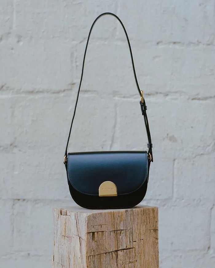 LE ELLIE SADDLE BAG Black And Gold Women Nili Lotan Handbags