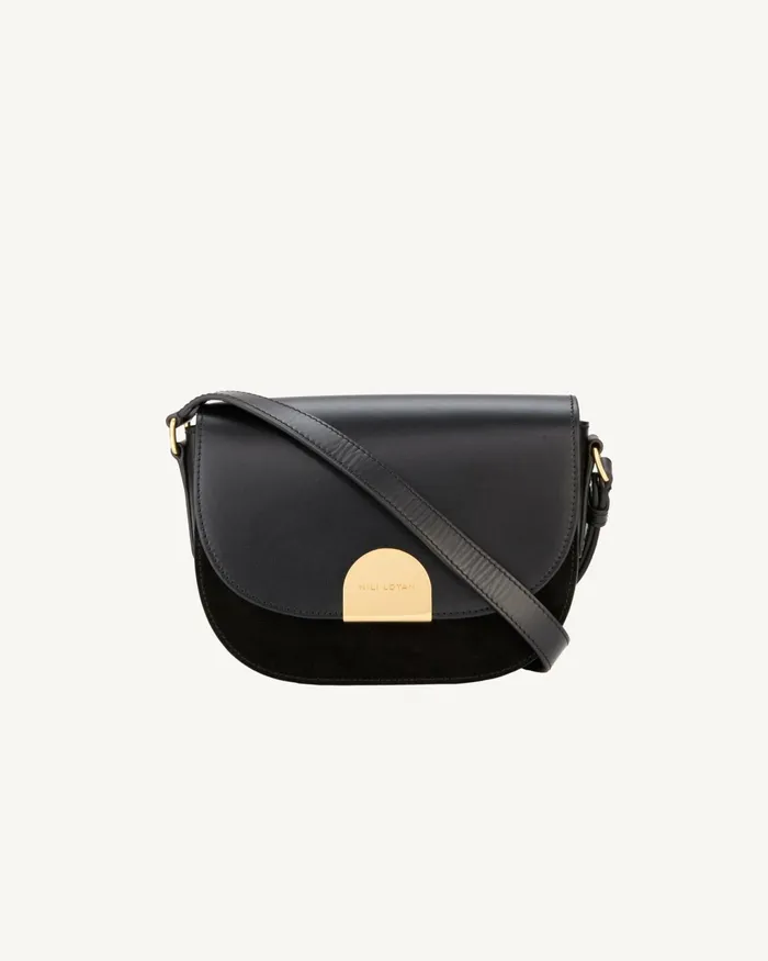 LE ELLIE SADDLE BAG Black And Gold Women Nili Lotan Handbags