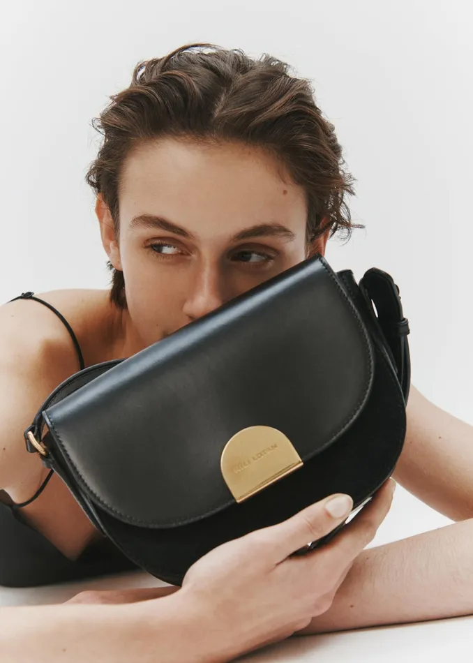 LE ELLIE SADDLE BAG Black And Gold Women Nili Lotan Handbags