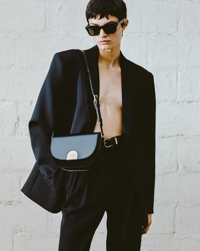 LE ELLIE SADDLE BAG Black And Gold Women Nili Lotan Handbags
