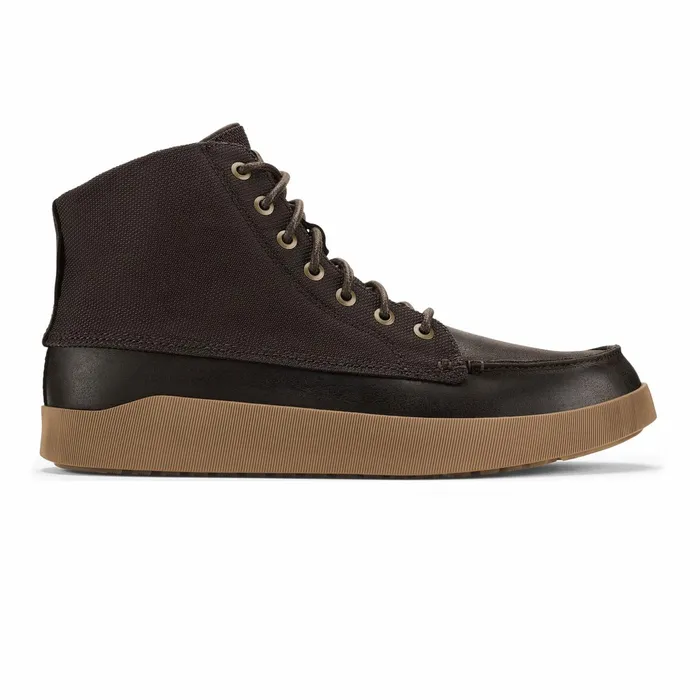 Leather Men Olukai Mlina Waterproof Leather Boots 8211 Dark Wood