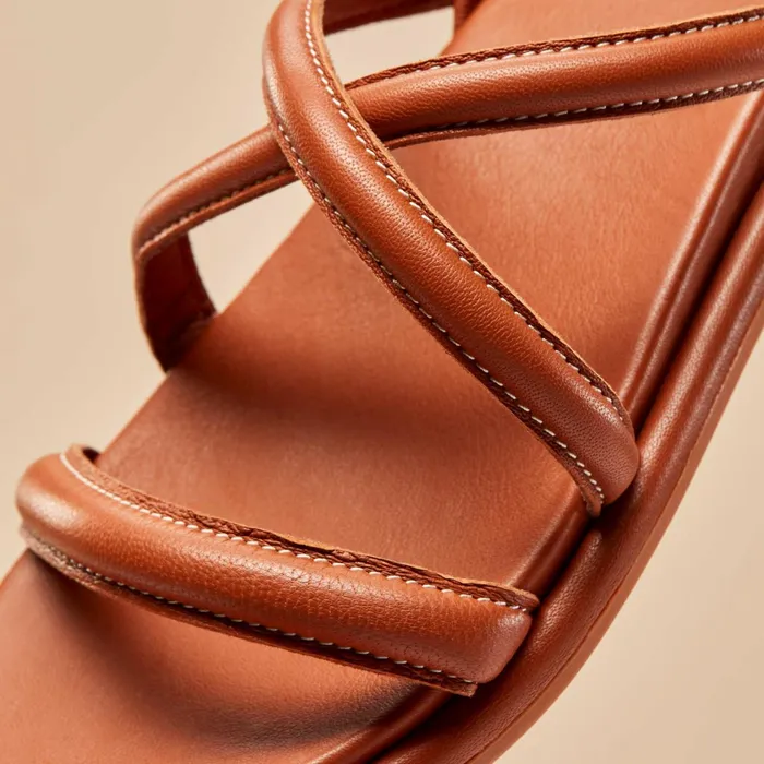 Leather Women Olukai Tiare Strappy Leather Sandals 8211 Fox