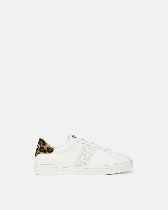 Leopard Greca Trainers White Men Versace Sneakers