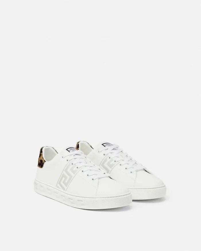 Leopard Greca Trainers White Men Versace Sneakers