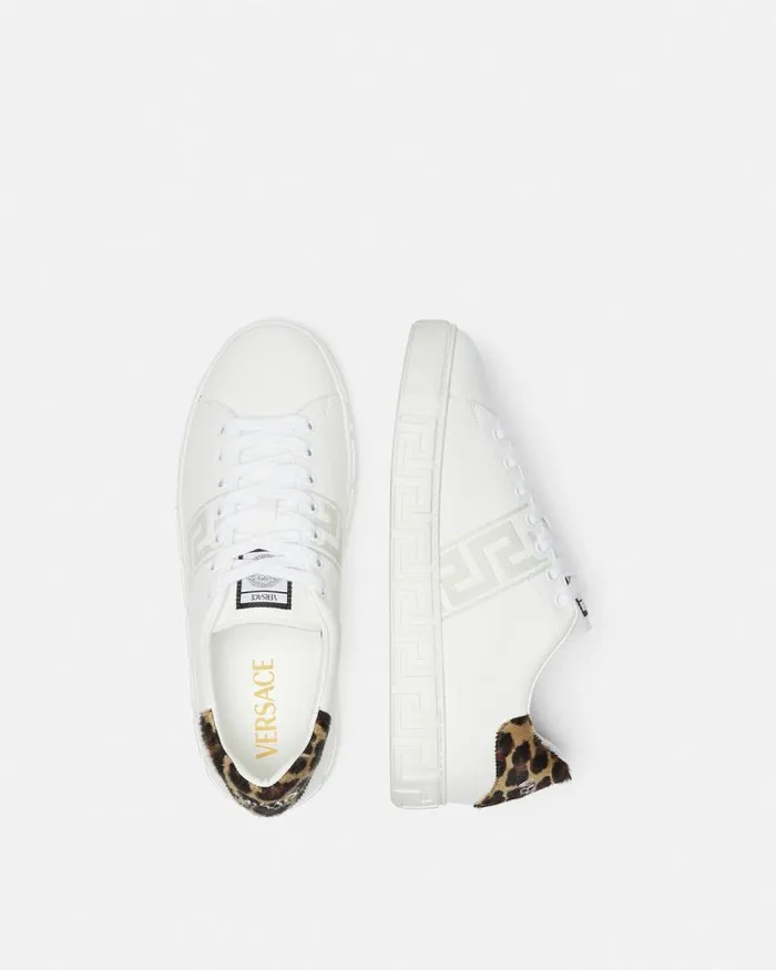 Leopard Greca Trainers White Men Versace Sneakers