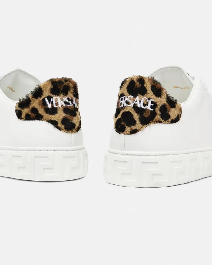 Leopard Greca Trainers White Men Versace Sneakers
