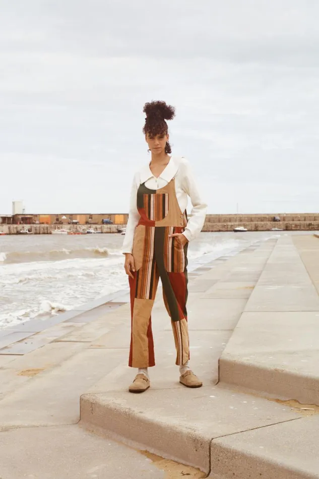 LF Markey Dungarees Women Bryson Dungaree Patchwork Stripe