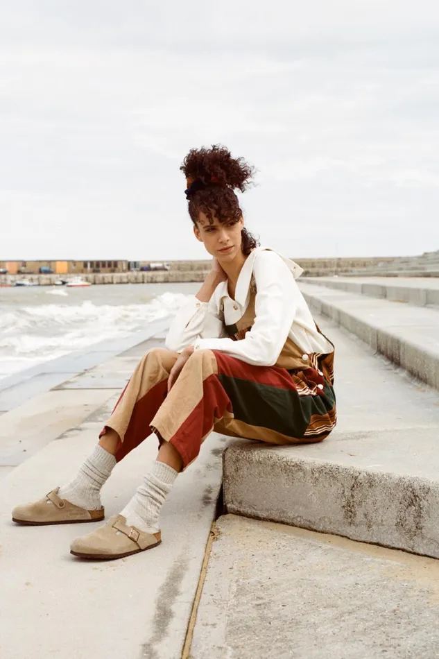 LF Markey Dungarees Women Bryson Dungaree Patchwork Stripe