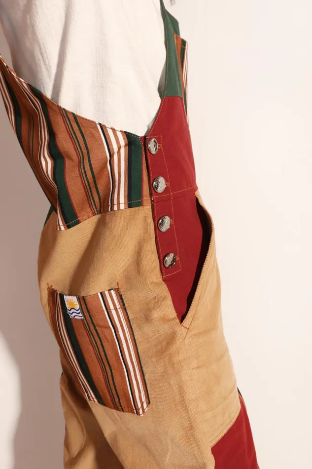 LF Markey Dungarees Women Bryson Dungaree Patchwork Stripe