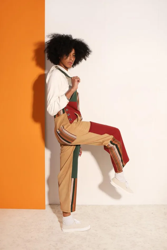 LF Markey Dungarees Women Bryson Dungaree Patchwork Stripe