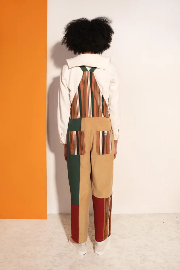 LF Markey Dungarees Women Bryson Dungaree Patchwork Stripe