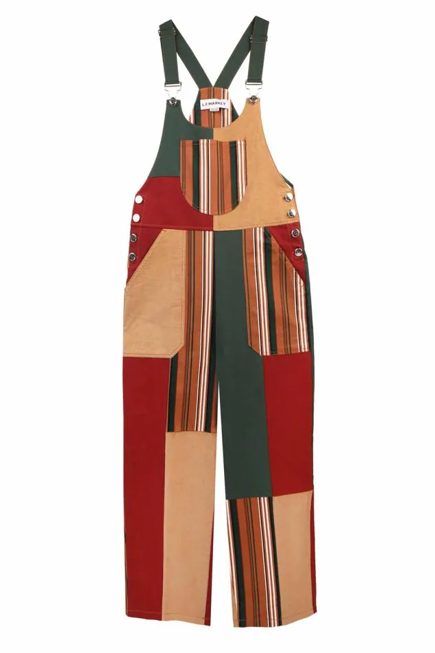 LF Markey Dungarees Women Bryson Dungaree Patchwork Stripe
