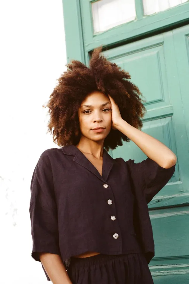 LF Markey Tops Women Maxim Linen Shirt Black