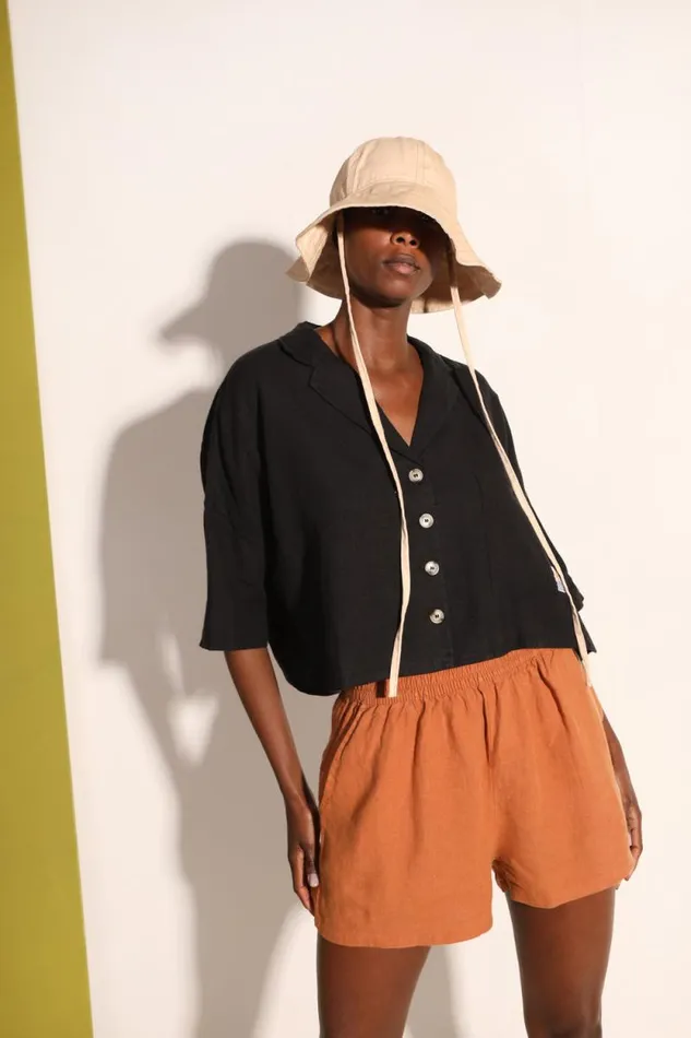 LF Markey Tops Women Maxim Linen Shirt Black