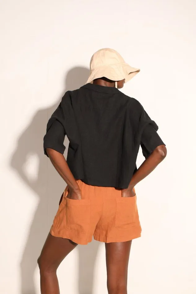 LF Markey Tops Women Maxim Linen Shirt Black