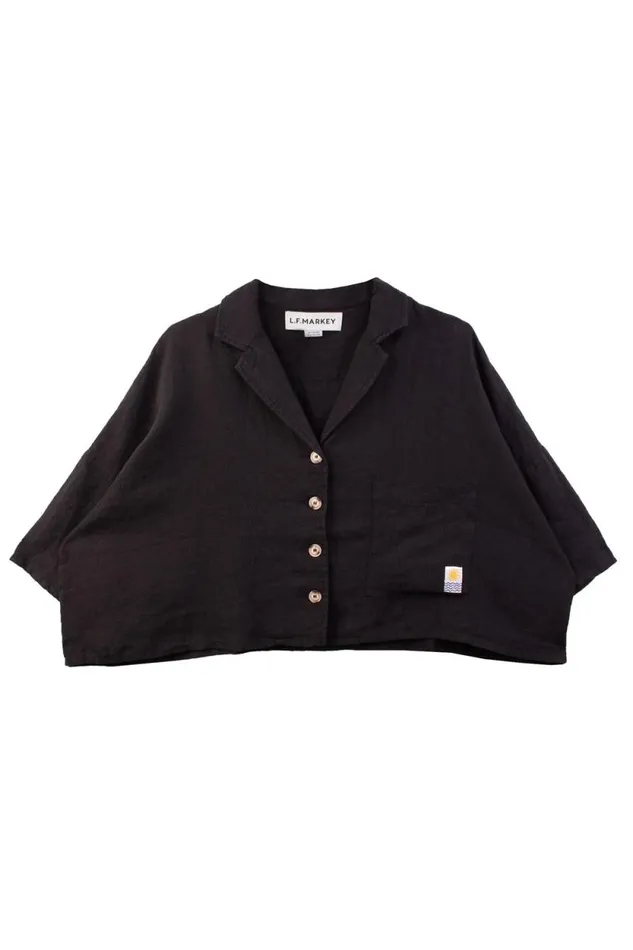 LF Markey Tops Women Maxim Linen Shirt Black