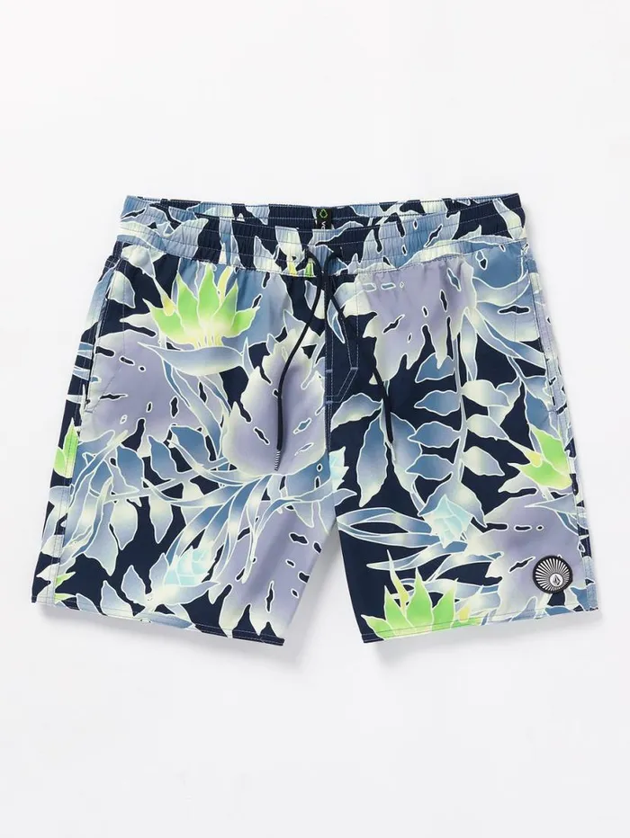 Lido Print Trunks 8211 Navy Mens Volcom Boardshorts and Trunks