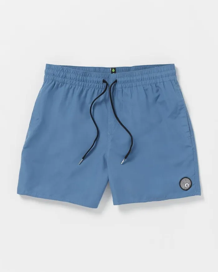 Lido Solid Elastic Waist Trunks 8211 Blueberry Mens Volcom Boardshorts and Trunks