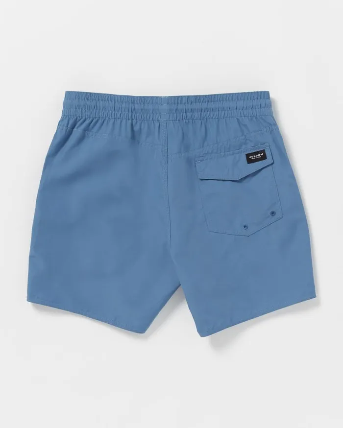 Lido Solid Elastic Waist Trunks 8211 Blueberry Mens Volcom Boardshorts and Trunks