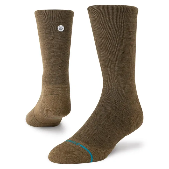 Light Performance Wool Crew Socks Lt Iconic 8211 Brown MenWomen Stance Crew