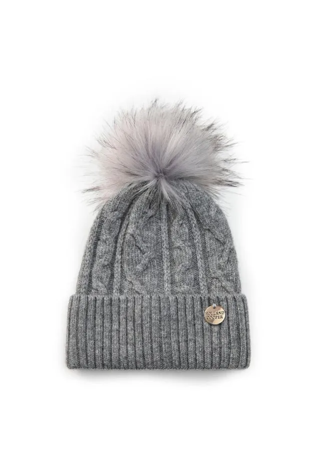 Little Bobble Hats Holland Cooper Little Bobble Hat Soft Grey Marl