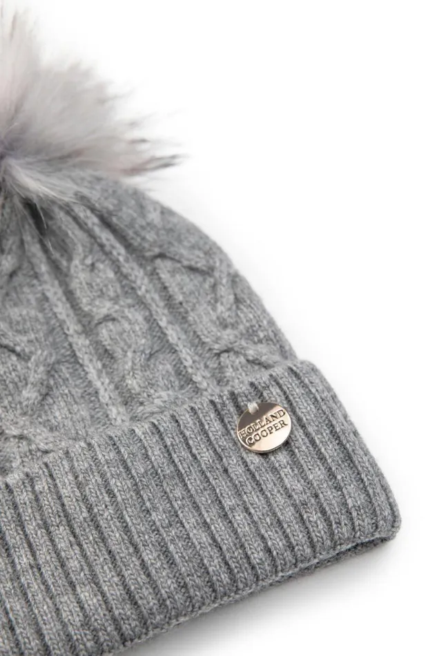 Little Bobble Hats Holland Cooper Little Bobble Hat Soft Grey Marl