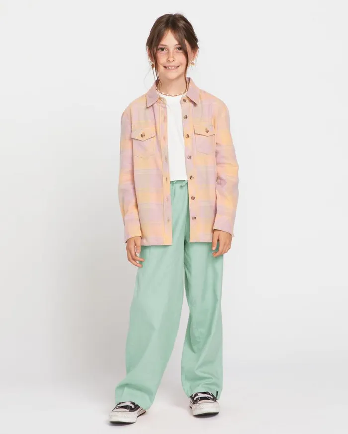 Little Girls Rad Plaid Long Sleeve Shirt 8211 Sand Kids Volcom TShirts and Tanks Little Girls Rad Plaid Long Sleeve Shirt 8211 Sand Kids Volcom TShirts and Tanks