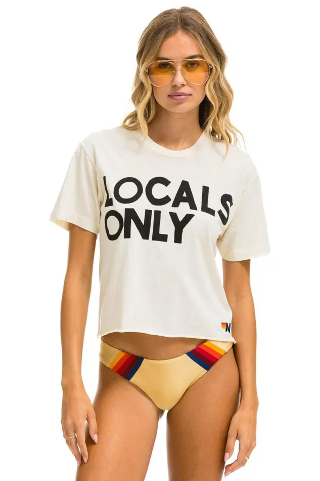 Locals Only Boyfriend Tee 8211 Vintage White Women Aviator Nation Tees