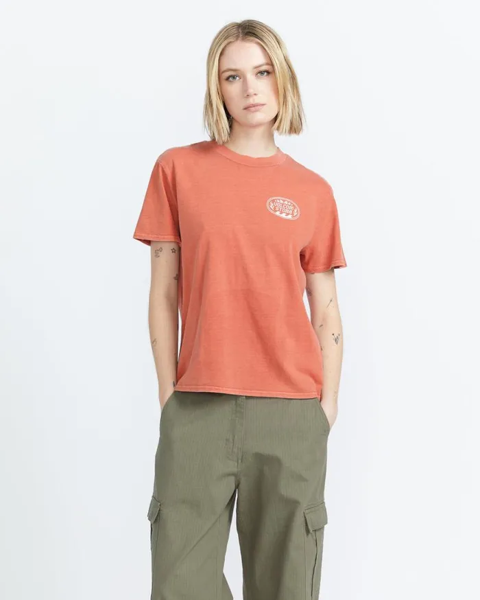 Lock It Up Tee 8211 Rust Womens Volcom Tops