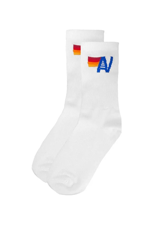 Logo Sock 8211 White WomenMen Aviator Nation Socks