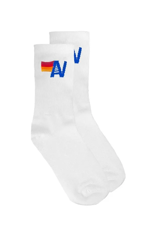Logo Sock 8211 White WomenMen Aviator Nation Socks