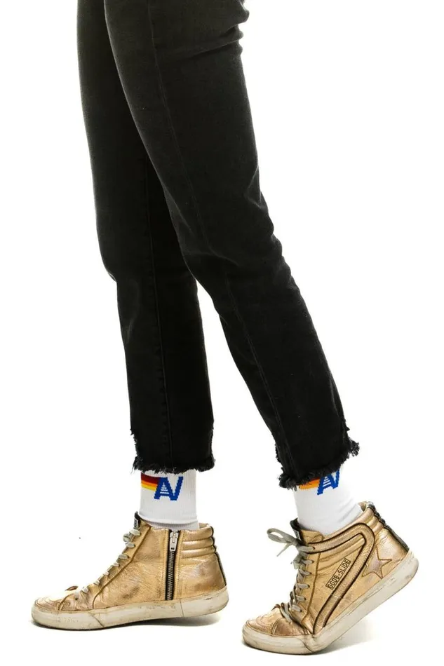Logo Sock 8211 White WomenMen Aviator Nation Socks