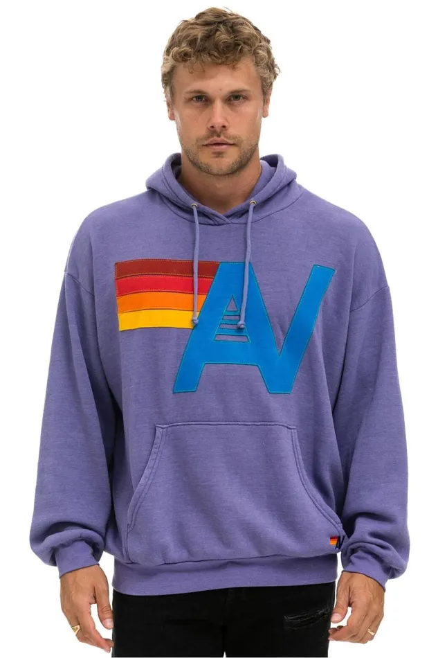 Logo Stitch Pullover Relaxed Hoodie 8211 Lavender WomenMen Aviator Nation Hoodies
