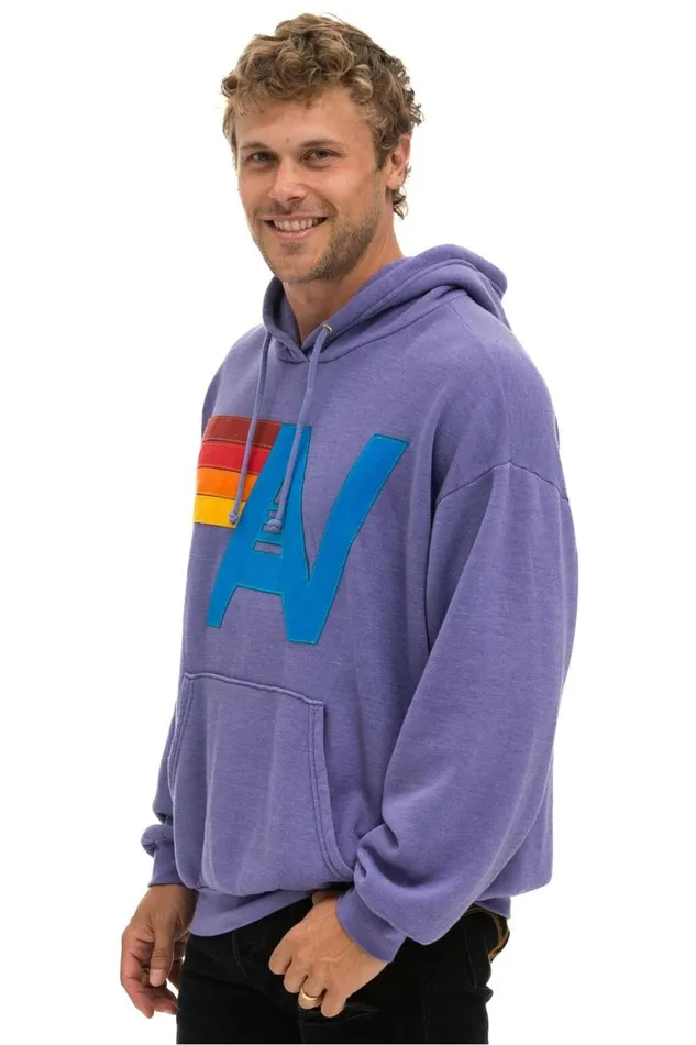 Logo Stitch Pullover Relaxed Hoodie 8211 Lavender WomenMen Aviator Nation Hoodies