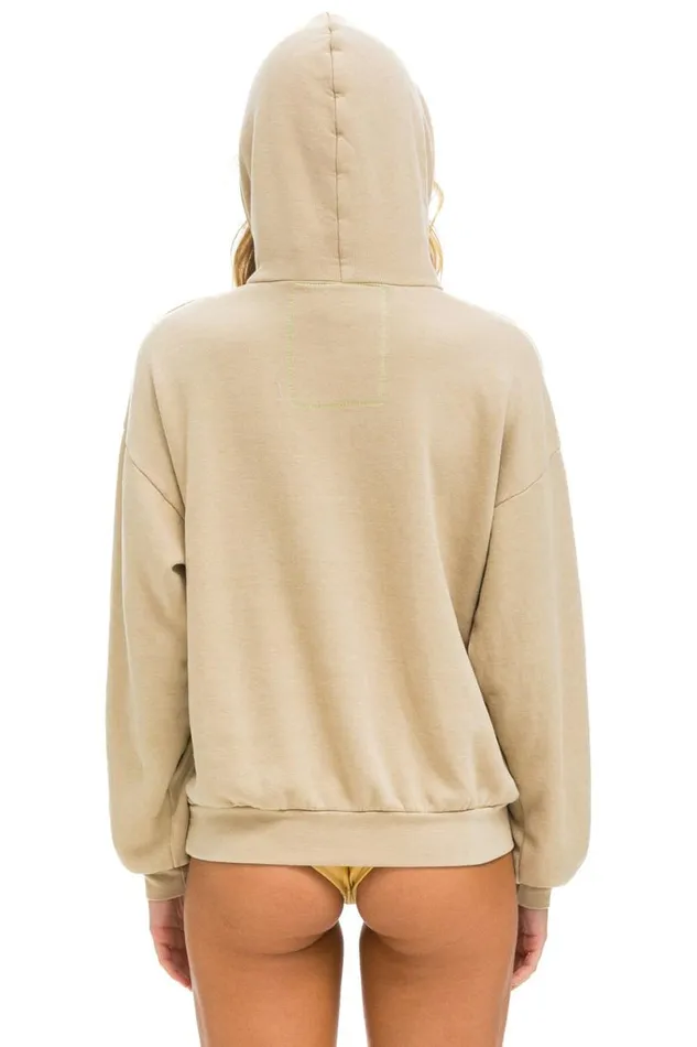 Logo Stitch Pullover Relaxed Hoodie 8211 Sand WomenMen Aviator Nation Hoodies
