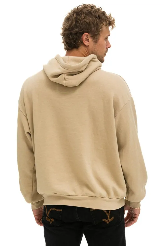 Logo Stitch Pullover Relaxed Hoodie 8211 Sand WomenMen Aviator Nation Hoodies