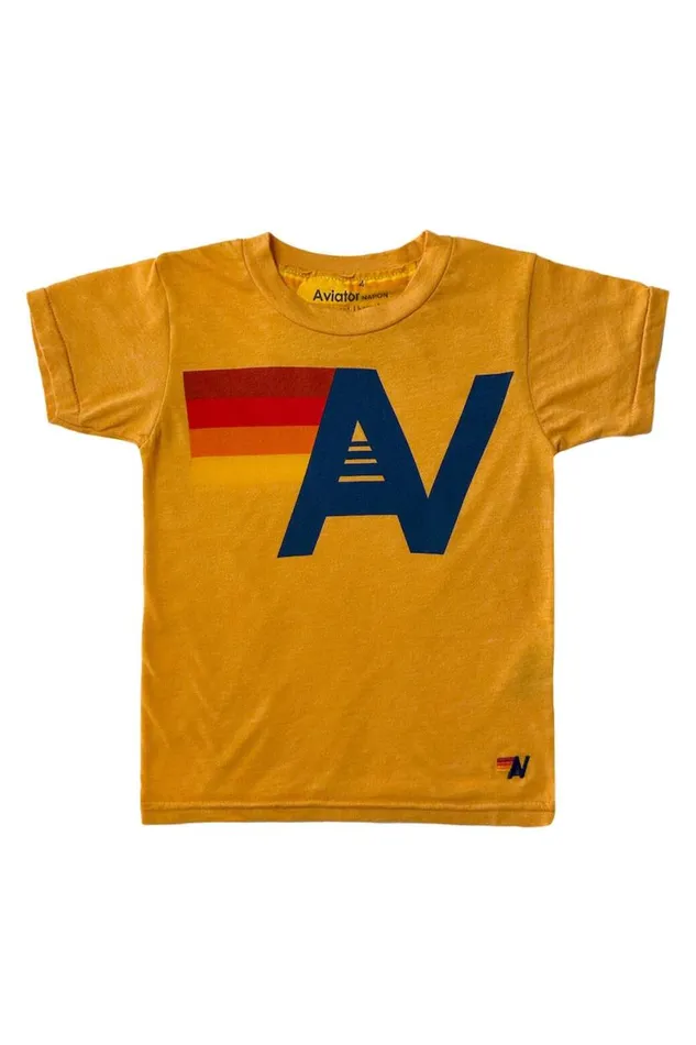 Logo Tee 8211 Gold Kids Aviator Nation Tees