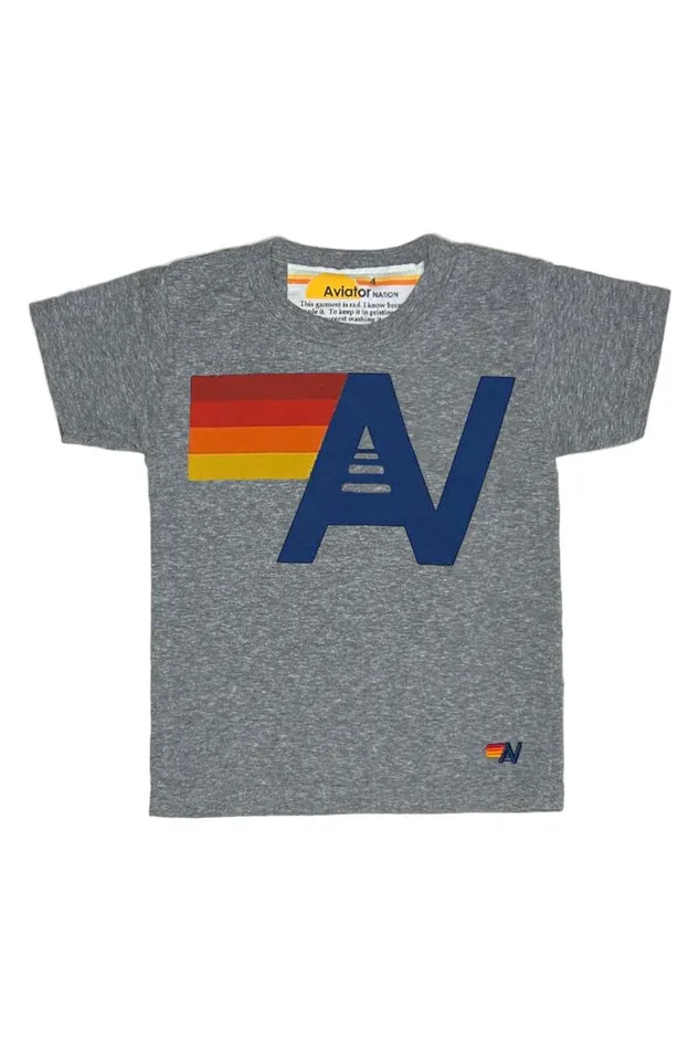 Logo Tee 8211 Heather Grey Kids Aviator Nation Tees