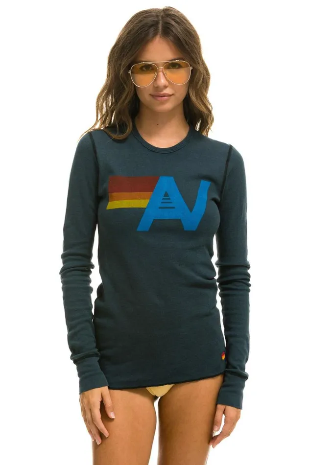 Logo Thermal 8211 Charcoal Women Aviator Nation Tees